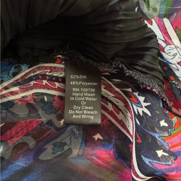 Pretty Angel Women Size S Tank Top Layered Silk Colorful Paisley Pattern Funky - Picture 6 of 8